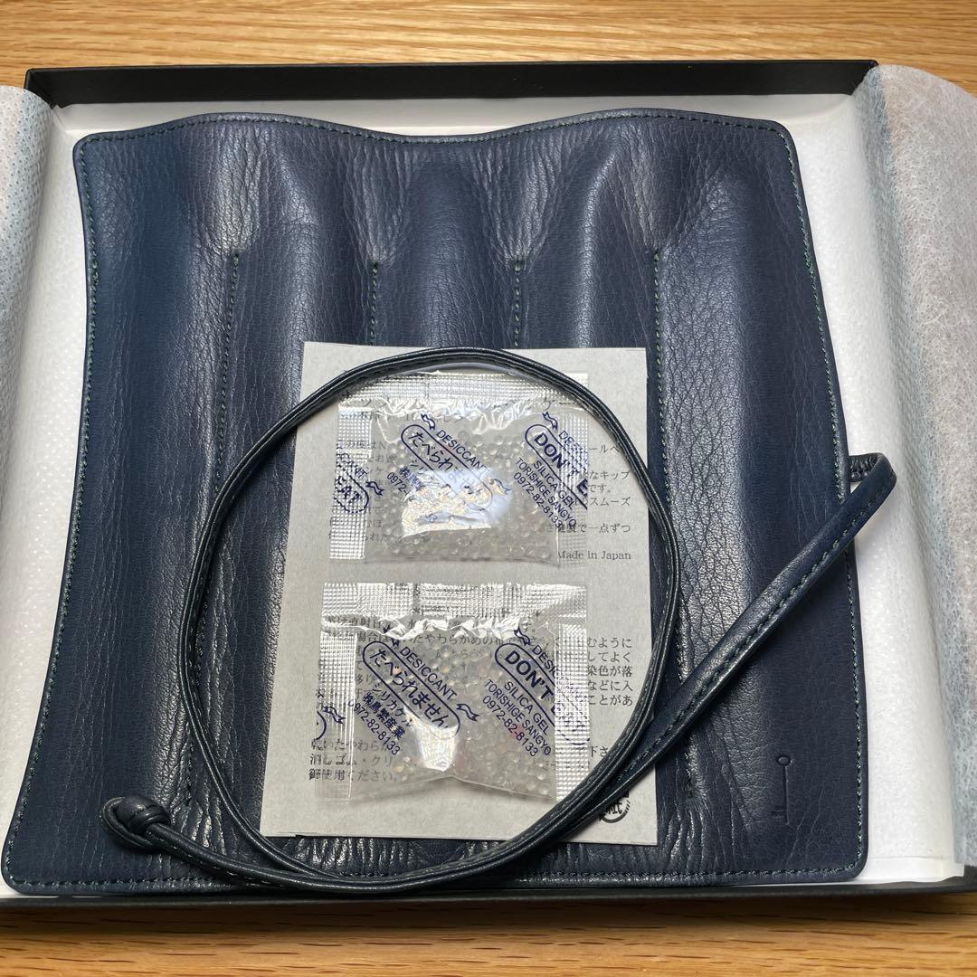 【希少限定カラー】ナガサワキップレザーロールペンケース5本差し北野坂ナイトブルー