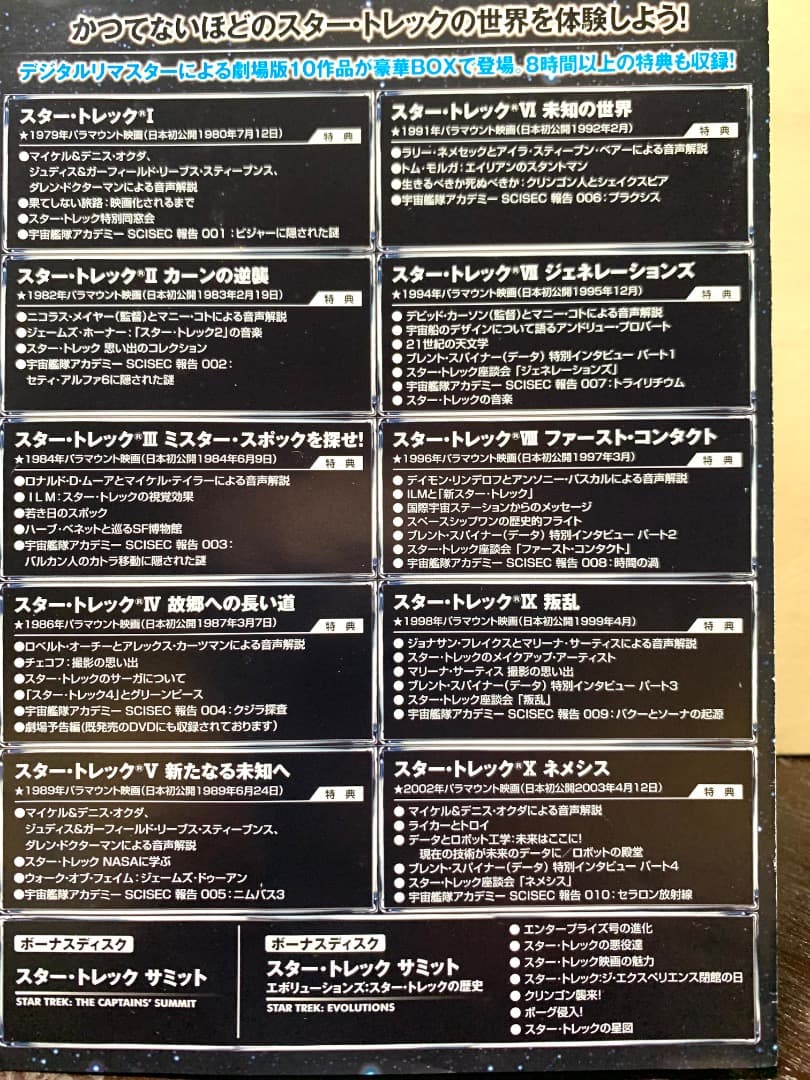 STAR TREK 劇場版　DVDボックス