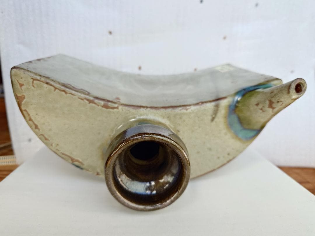 人間国宝　金城次郎作 魚模様 抱瓶