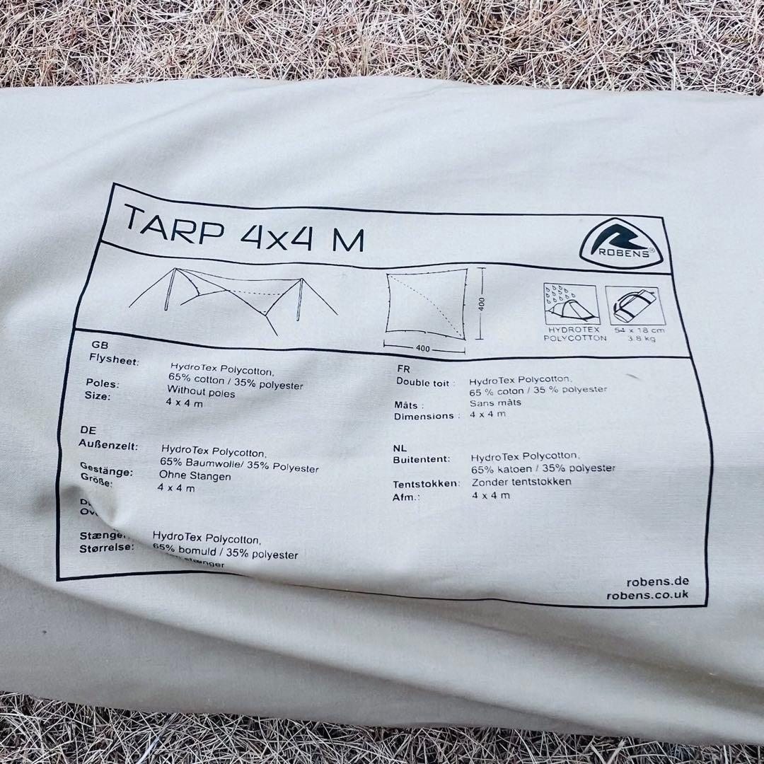 ポール付きROBENS アウトバック タープ 4×4m ローベンス