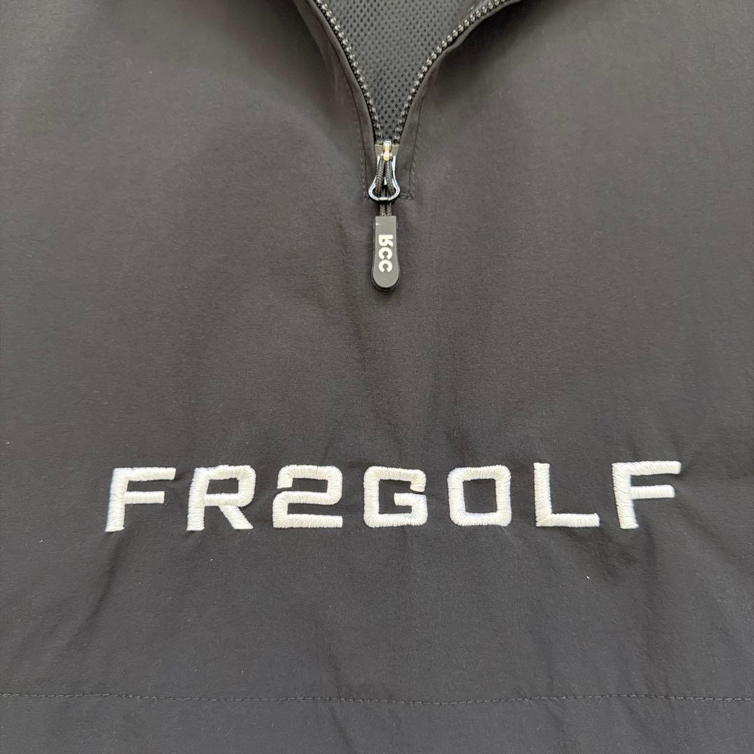 FR2GOLF ジップアップシャツ 半袖 ブラック/ホワイト
