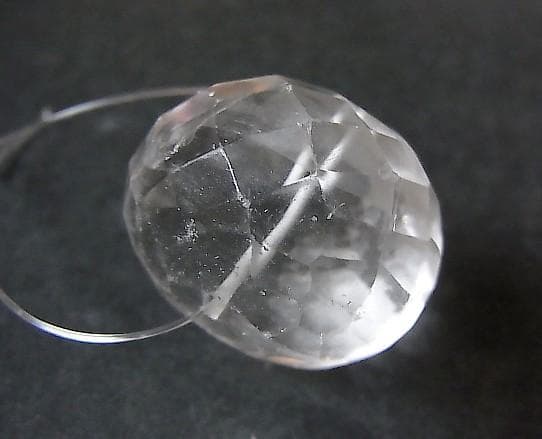 ★A3001★特大　多面カット　水晶　クォーツビーズ　 アンティーク　エスニック