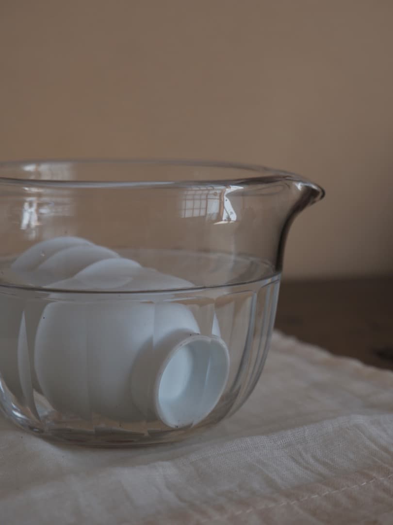 ギヤマン　杯洗　ガラス工芸　酒道具　茶道具　共箱　古道具　Q1834