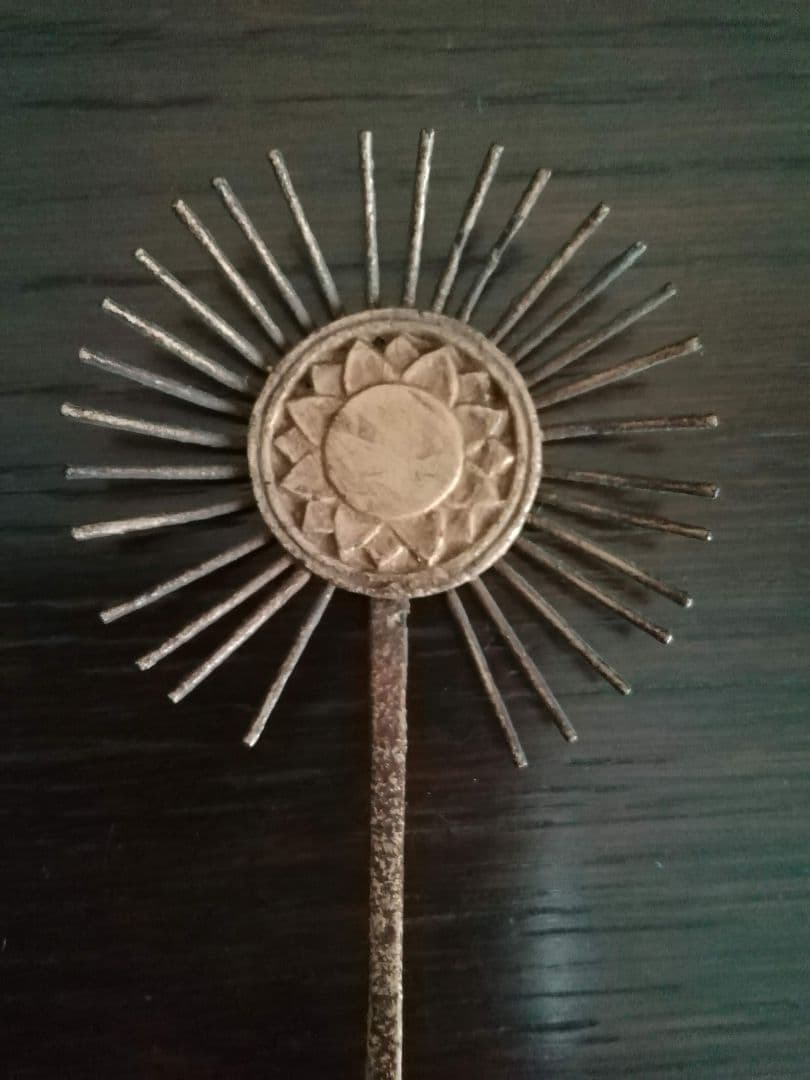 逸品　仏教美術　光背　放射光　古銅　江戸明治期　オブジェ　和骨董　アンティーク