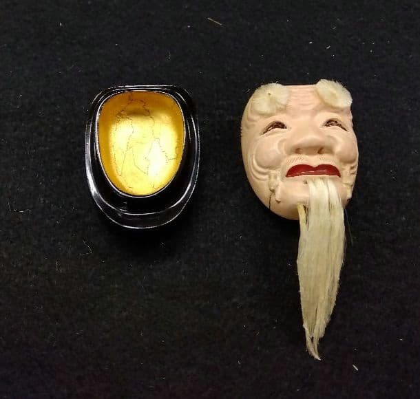 茶道具 香合 翁 翁面 畦地喜山 能面 能楽