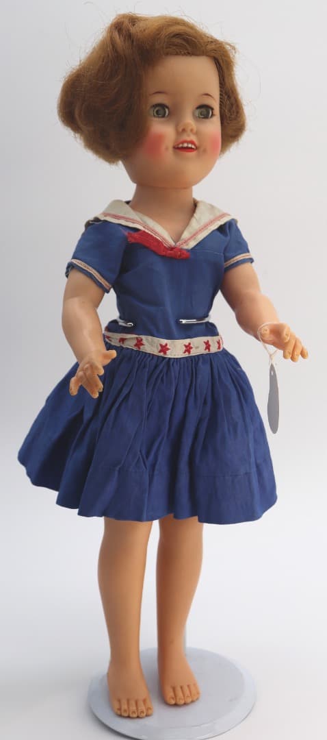 ビンテージ 青いセーラー服シャーリー・テンプル人形44cm 裸足 IDEAL社