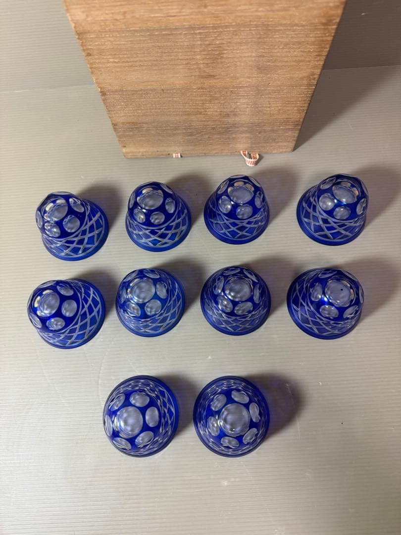 2879 色被切子冷茶グラス　10客　未使用