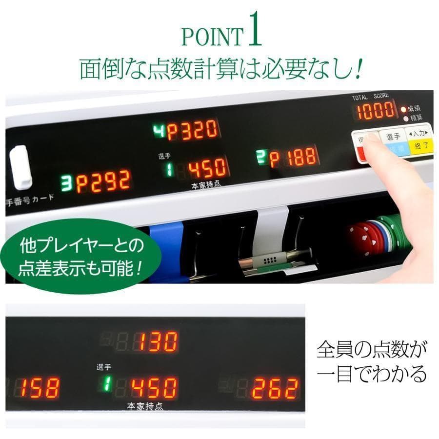 新全自動麻雀卓 点数表示 電動28mm家庭用 折りたたみ 三人四人打ち アルミ脚