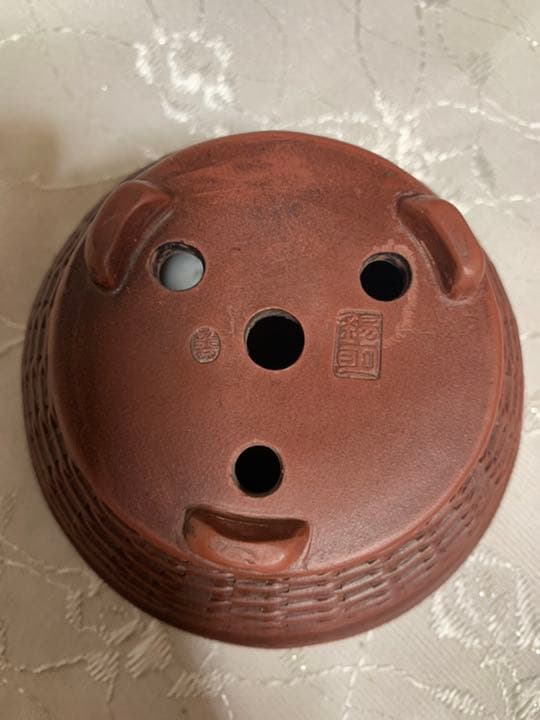 中国鉢　丸　カゴ　盆栽鉢