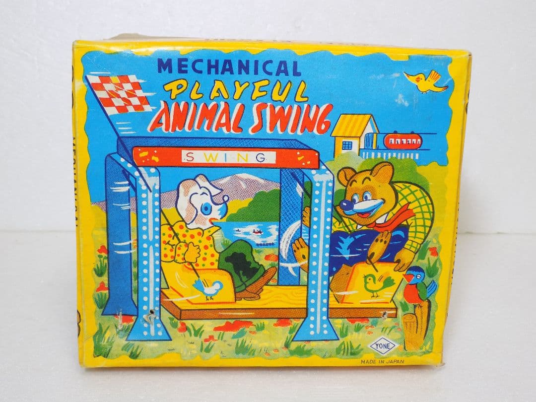 希少　米屋ブリキ　ゼンマイ【PLAYFUL ANIMAL SWING】動作品