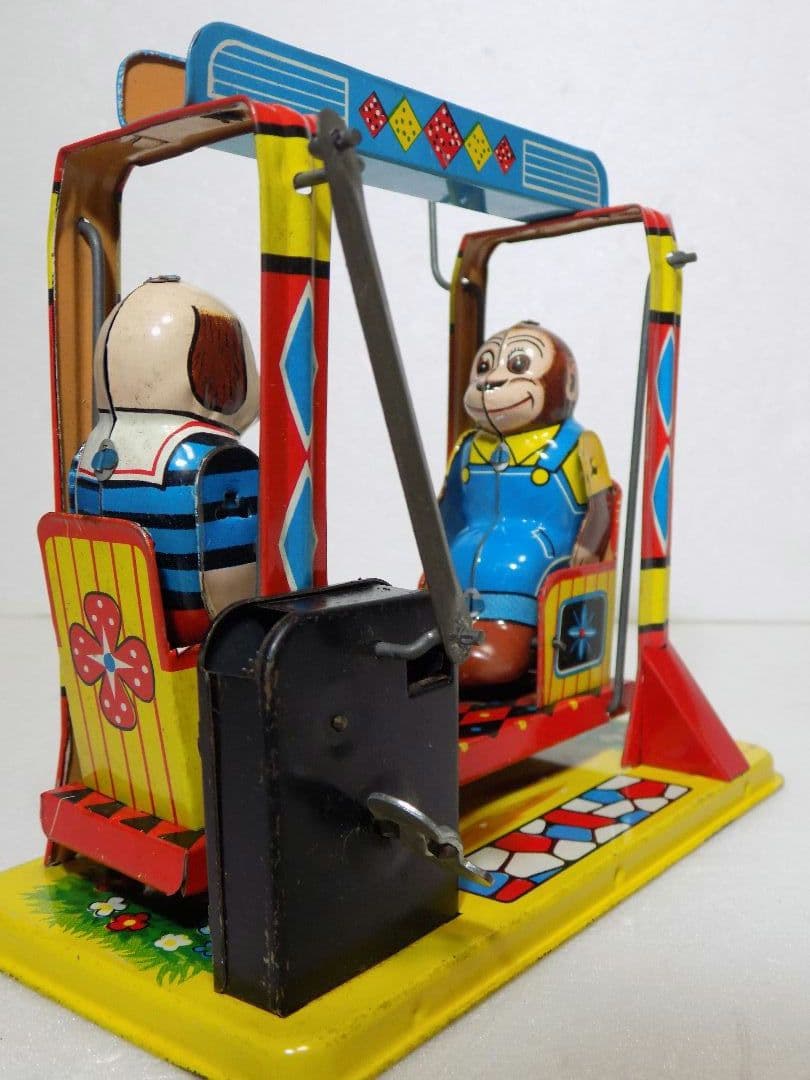 希少　米屋ブリキ　ゼンマイ【PLAYFUL ANIMAL SWING】動作品