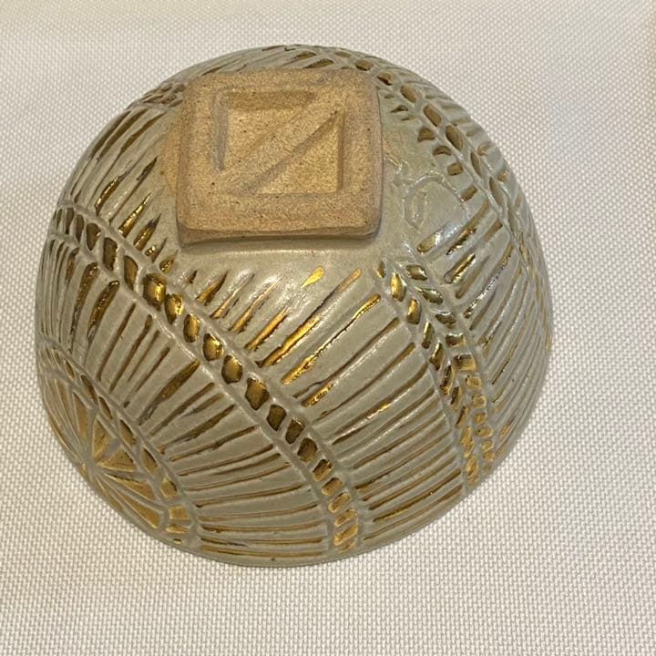 お茶碗　俵　露光窯　冬柴文廣造　茶道具