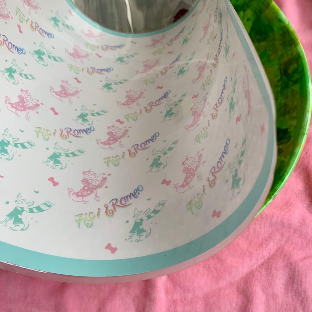 世界で1つFifi&Romeo手描き飾り皿プレート犬散歩大皿おもちゃ敷物セット