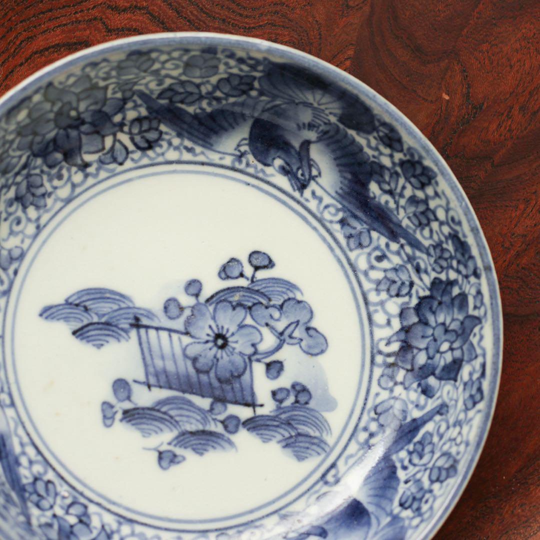 伊万里　古伊万里　江戸　中期　深皿　なます 皿　花唐草　鳳凰