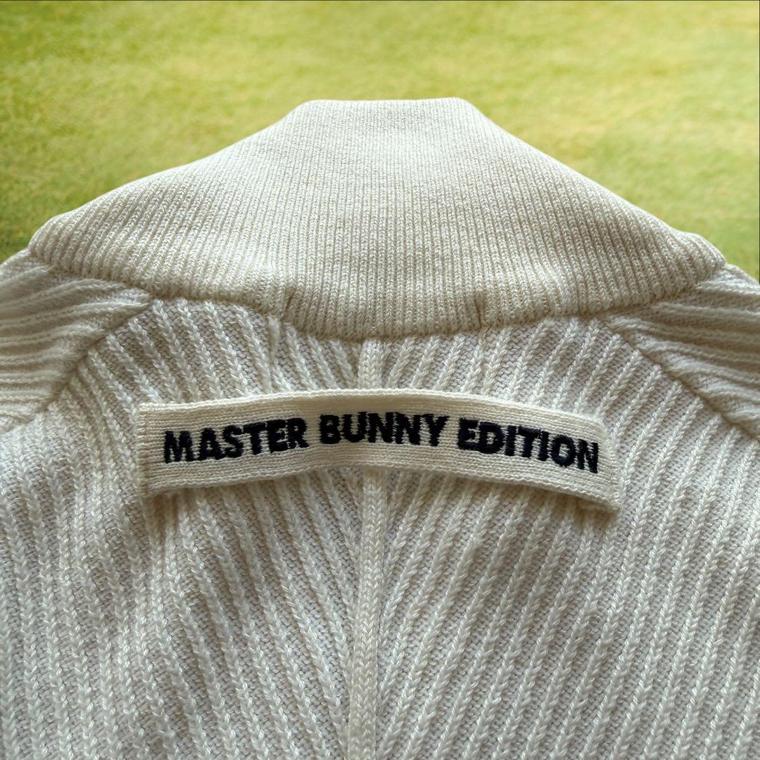 シルク素材　マスターバニー　ニット　M〜L相当　オフホワイト　ハーフジップ　4