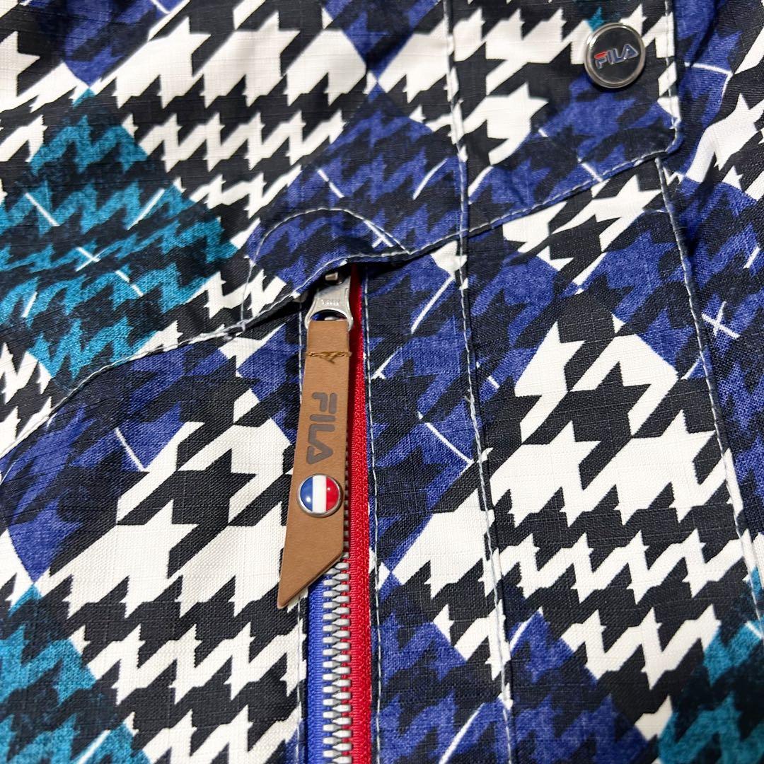 FILA フィラ スキー スノーボード ウェア 総柄 千鳥柄 トリコロール M