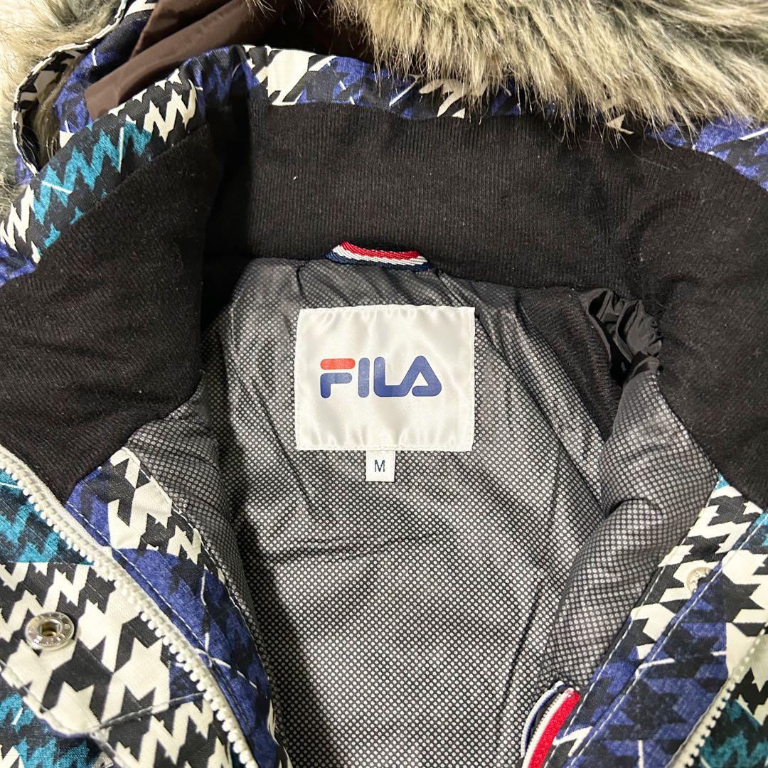 FILA フィラ スキー スノーボード ウェア 総柄 千鳥柄 トリコロール M