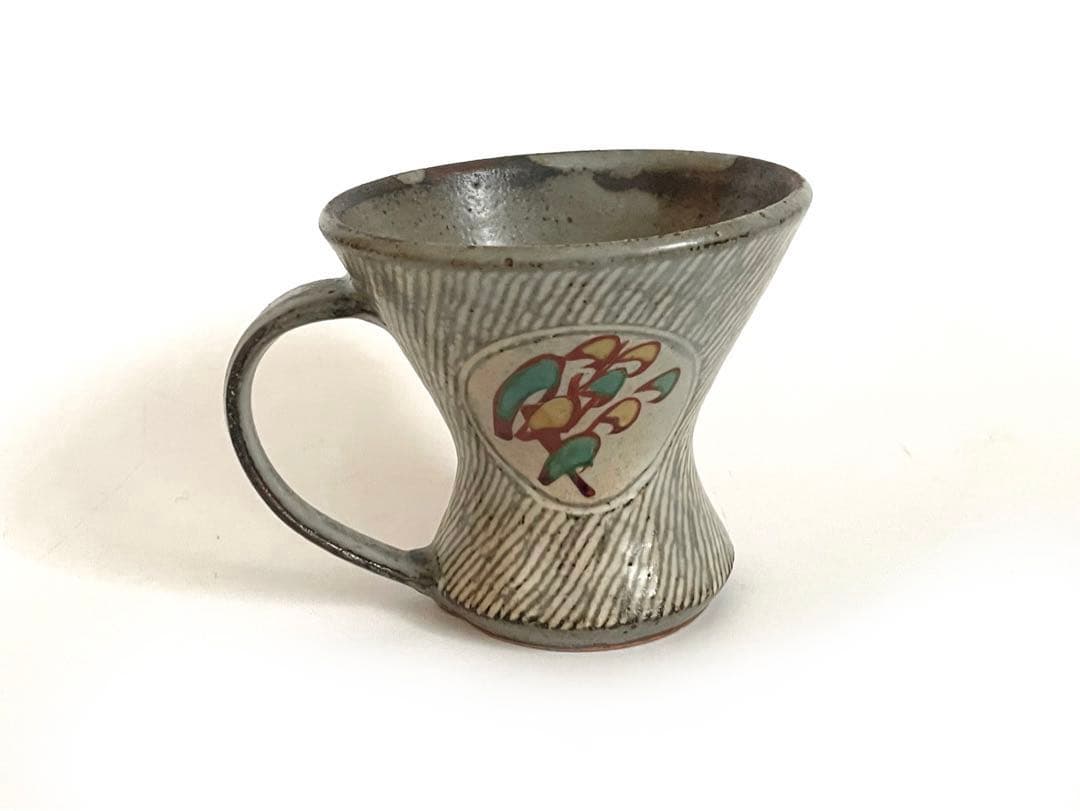 陶芸家　人間国宝　島岡達三　象嵌赤絵　ジョッキ　ビアマグ　マグカップ　共箱