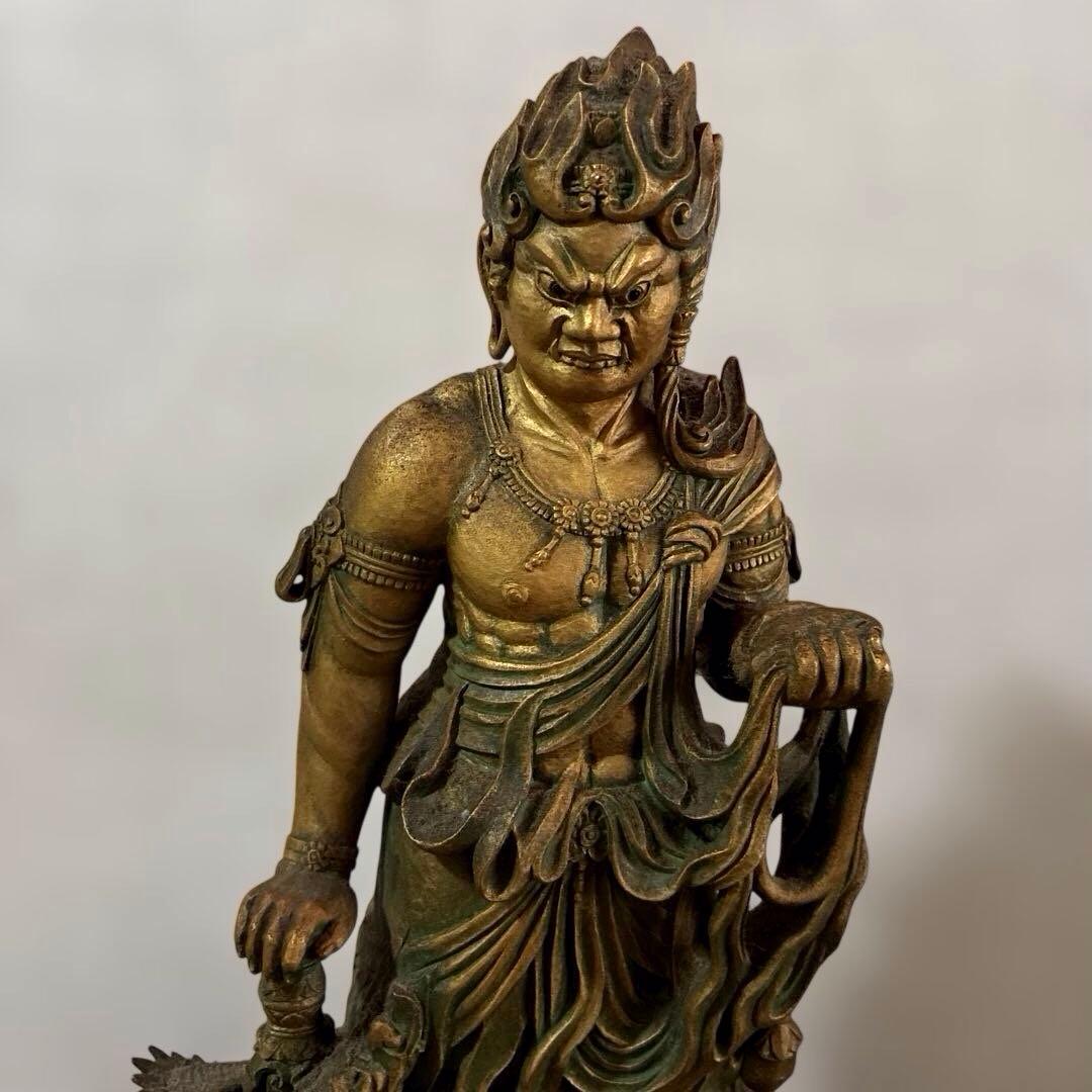 松久宗林　不動明王　青銅　仏像　美品