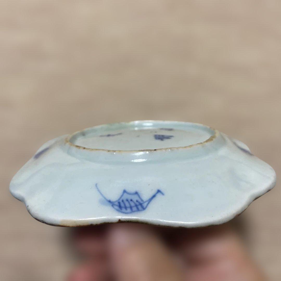 初期伊万里　四角　角取り　山水画　小皿