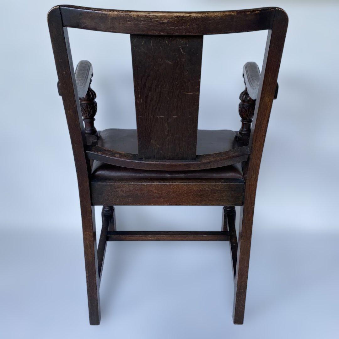 英国 アンティーク オーク アームチェア 椅子 チェア