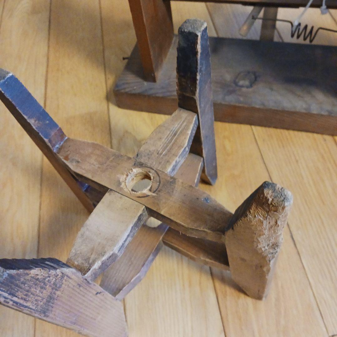 織の道具　用具　座繰り機　糸巻き機　木製　骨董品　古民具 アンティーク