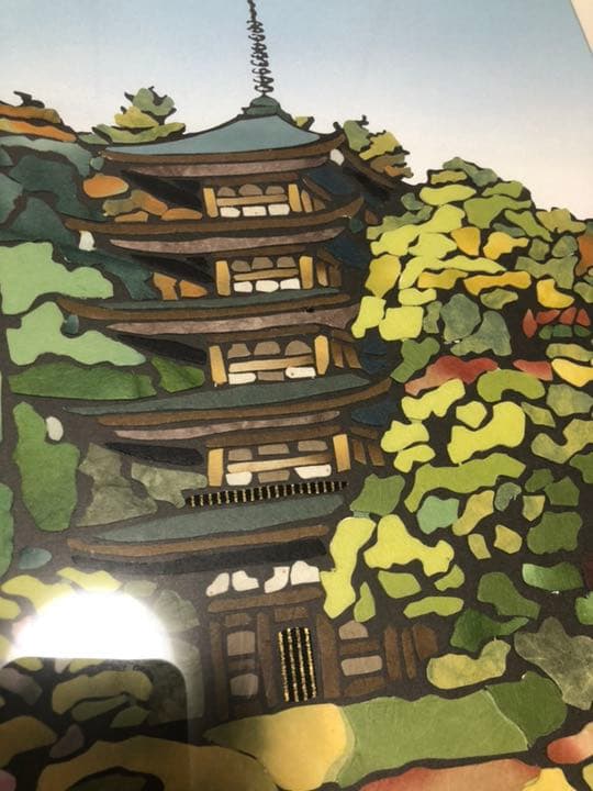五重の塔 貼り絵 自宅保管品