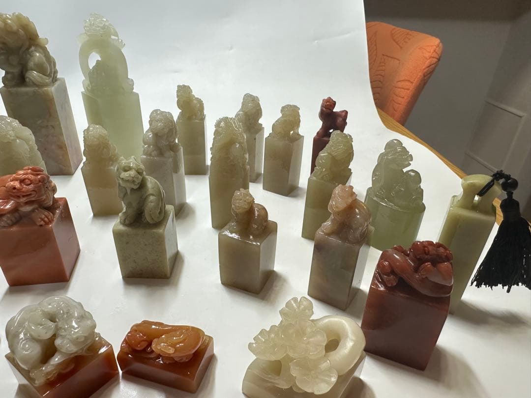 年末感謝祭　篆刻　印材　印石　まとめ　書道　落款　遊印　45点