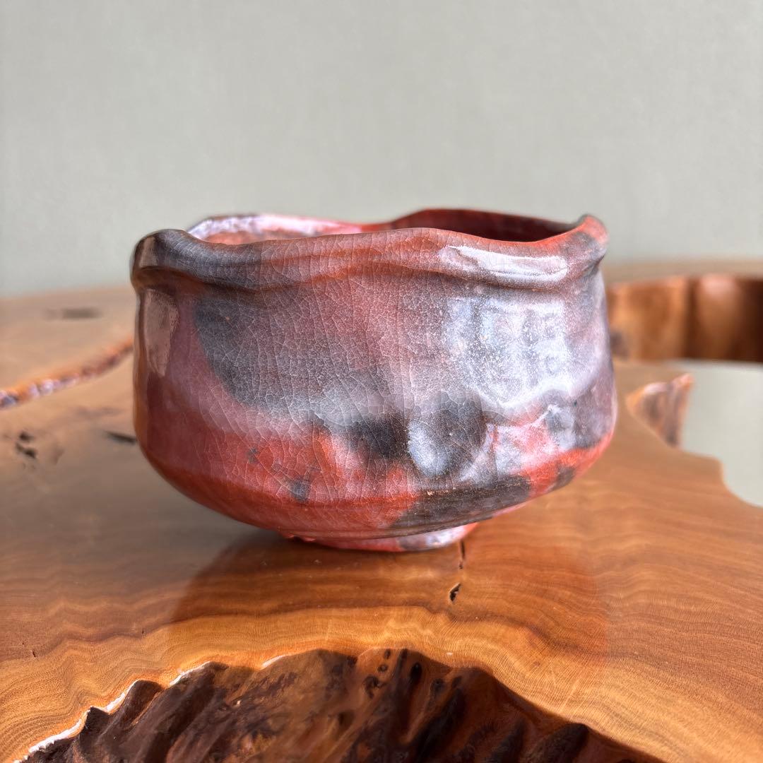 楽焼 作家物 赤楽茶碗 抹茶碗 茶道具 共箱