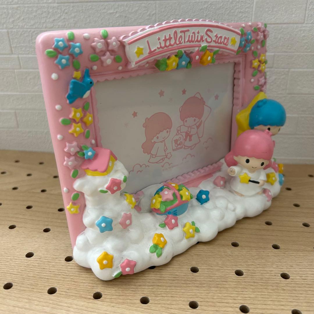 希少★キキララ　L判写真立て　陶器製　昭和レトロ　リトルツインスターズ　サンリオ