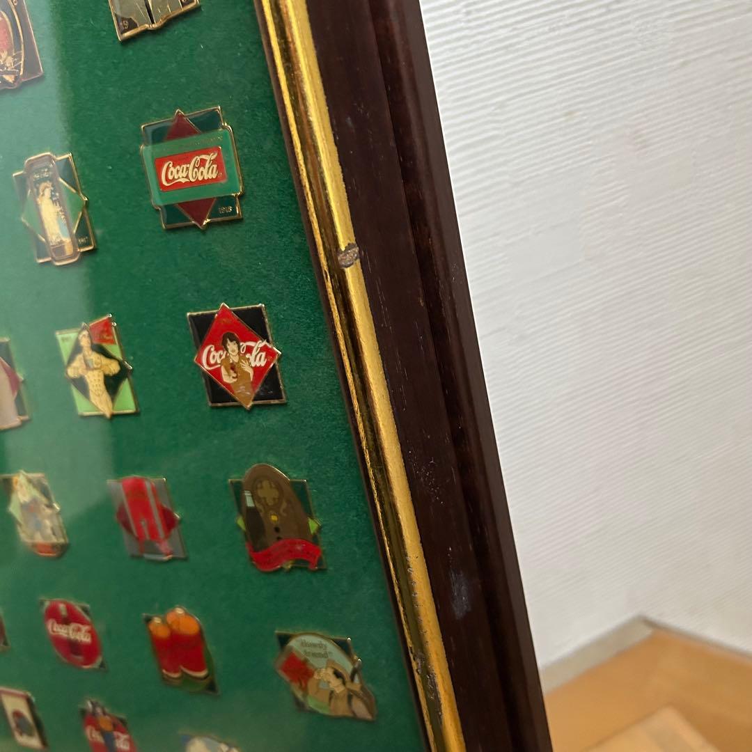 コカ・コーラ ピンバッジセット 額装品/ 100周年 1886-1986 限定品