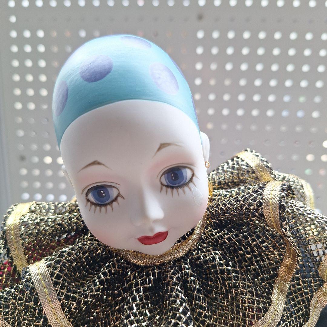 ピエロ 人形 アンティーク オルゴール 陶器 インテリア