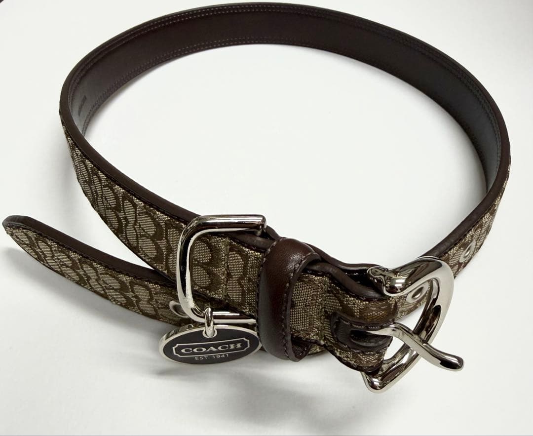 COACH コーチ■大型犬／首輪■シグネチャー：ブラウン茶色　犬用 サイズ：XL