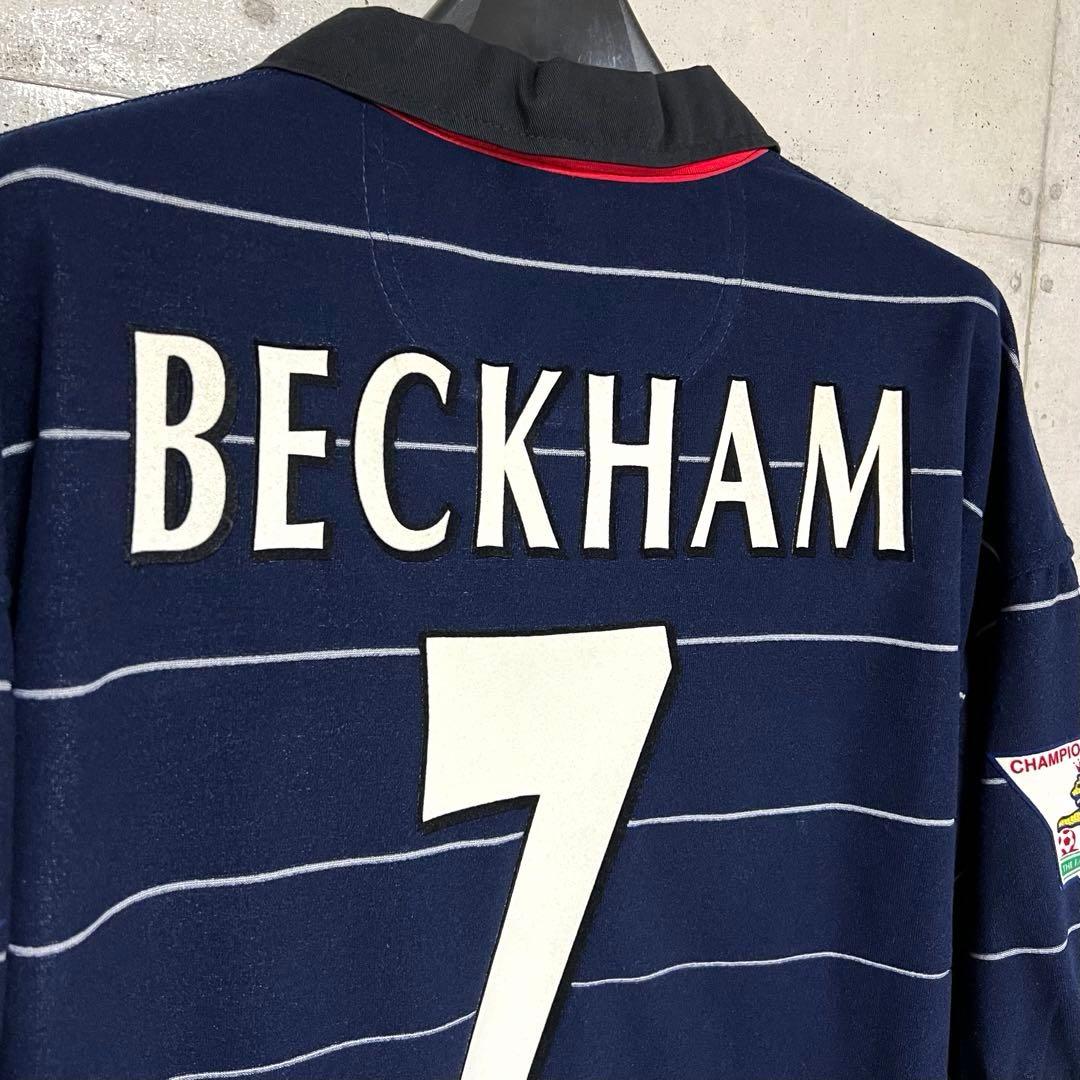 【極美品！】99/00 マンチェスター・U ♯7 ベッカム【Mサイズ】パイル地