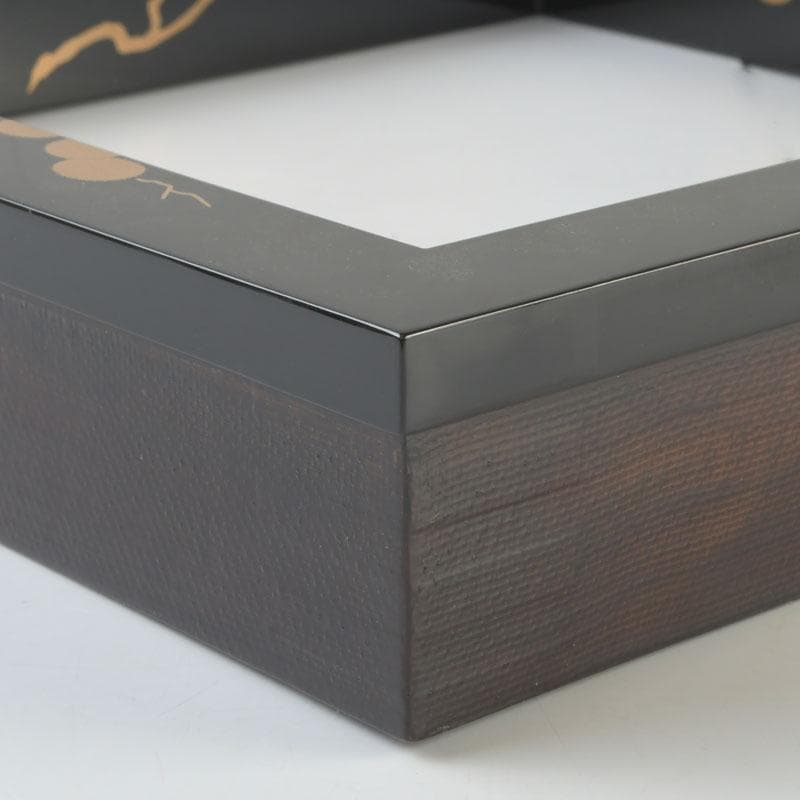 茶道具　塗師　宗寿作　笠松蒔絵　炉縁　堀内宗完（兼中斎）書付　共箱　M9890A