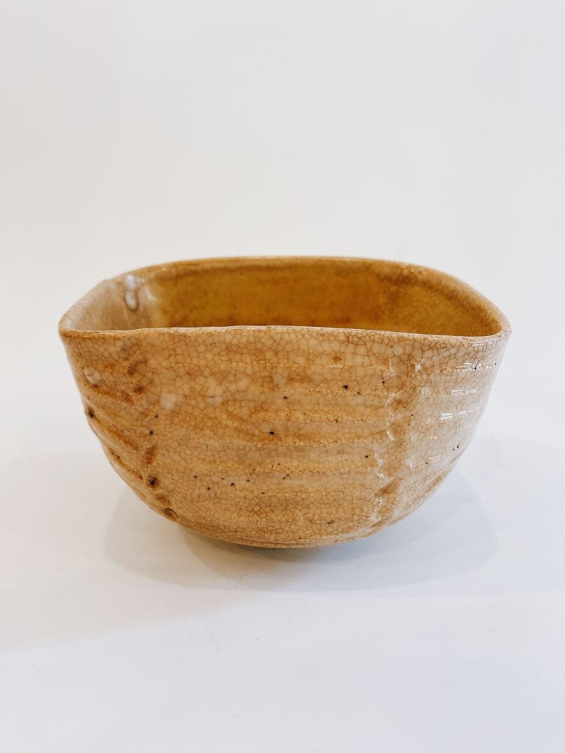 時代物　大佛字俵形茶碗　茶道具