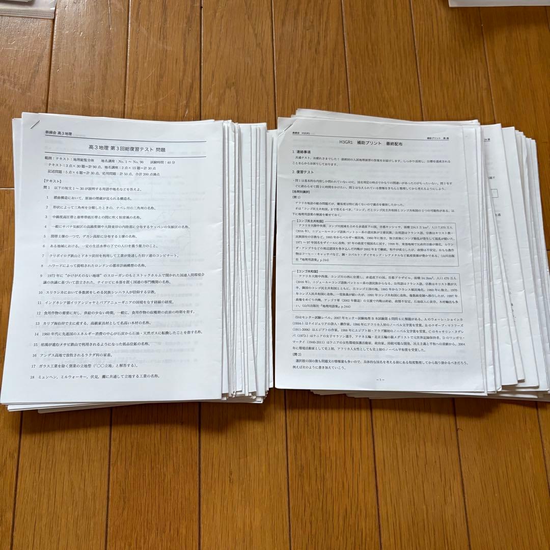 鉄緑会 地理 高３ 全セット 東大受験