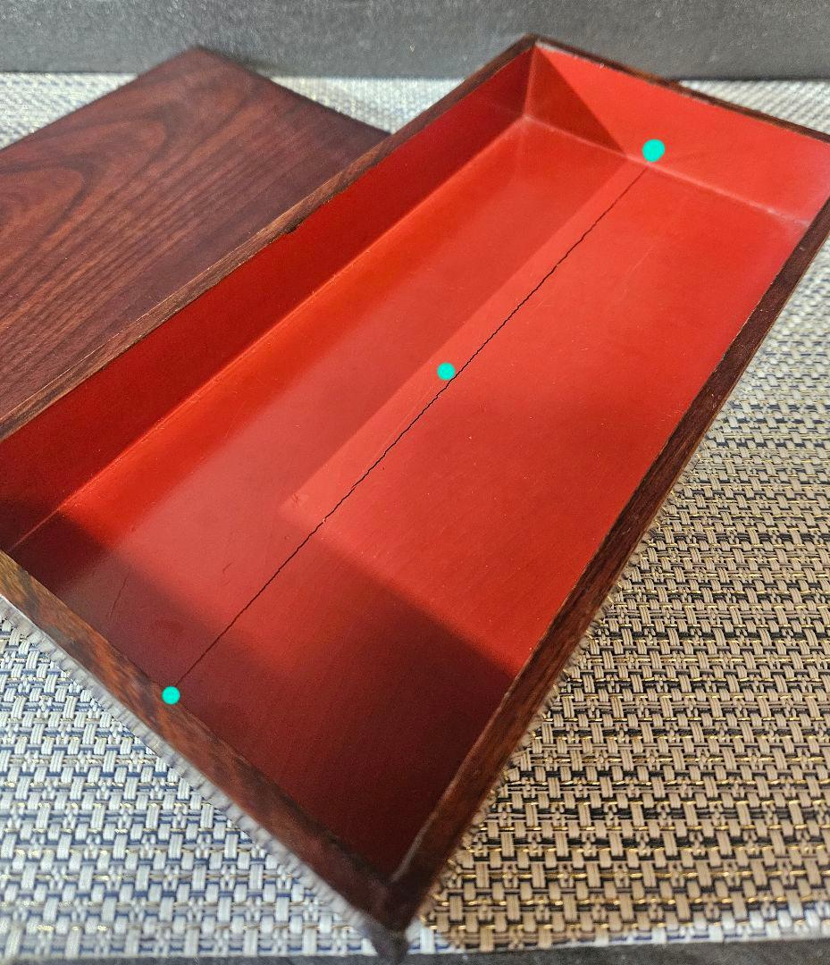 明治時代　木製　弁当箱　野点　野点弁当箱 鉄製手提げ　三段重ね　5箱仕立　茶道具