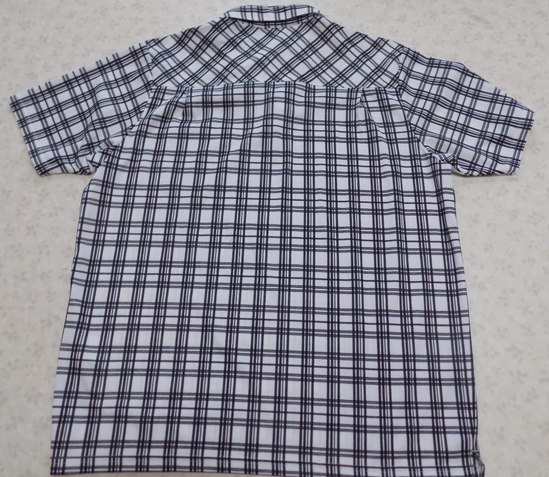 18239　IGNIIO メンズ　ポロシャツ　白Ｘ黒　サイズLL