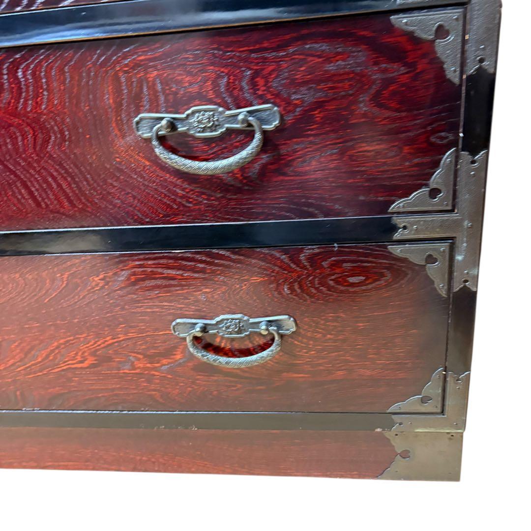 昭和レトロ　和箪笥 時代箪笥 和箪笥　金具付き 木製　民芸家具 アンティーク調