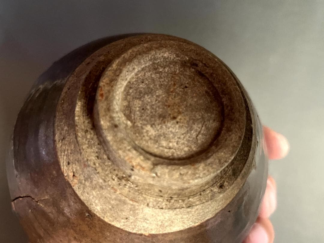 茶碗■古瀬戸 天目茶碗 桃山～江戸時代初期 発掘伝世品 窯変 直接貫入有 骨董■