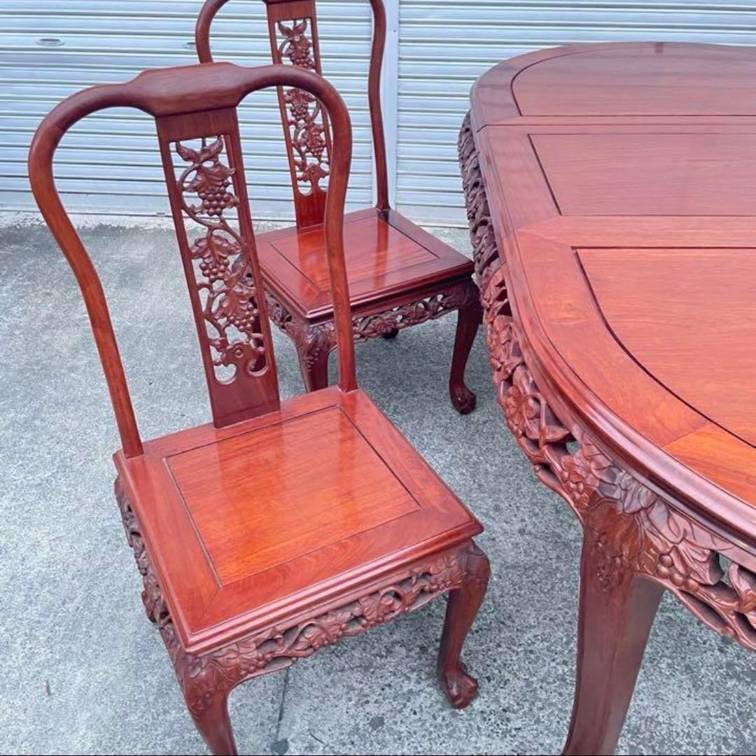 シノワズリー 中国アンティーク調　ダイニング テーブル 楕円形