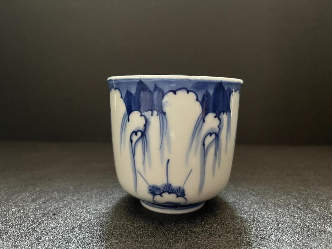 古伊万里　染付　柳絵　蕎麦猪口　湯呑　６客