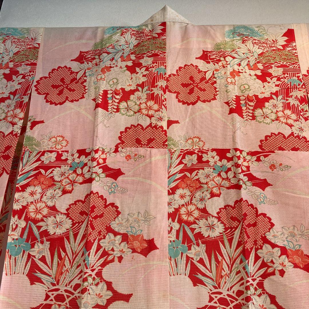 アンティーク　正絹　絽縮緬　襦袢　中振袖