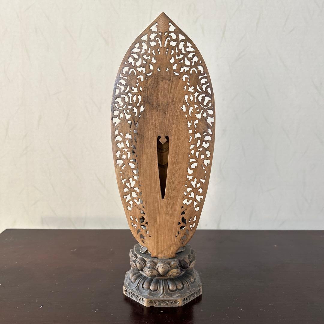 【骨董品】観世音菩薩立像　勢至菩薩立像　2体セット　木彫り　仏像