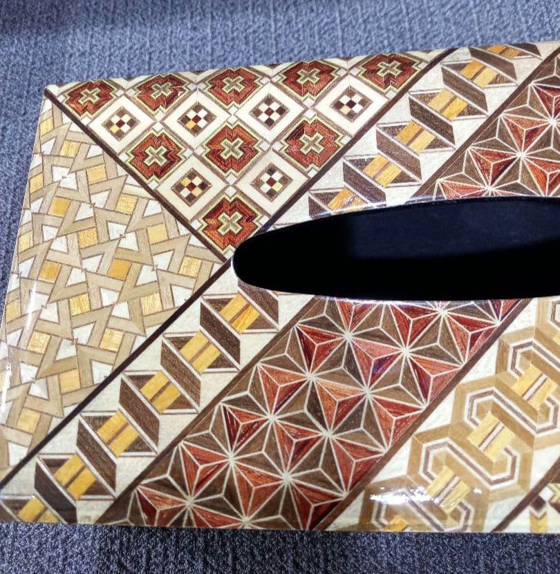 未使用　箱根寄木細工　まつば　ティッシュボックス　ティッシュケース