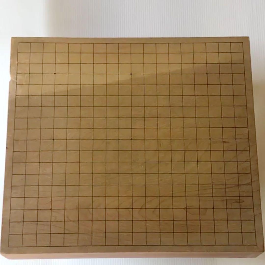 足つき囲碁盤、碁笥、碁石のセット