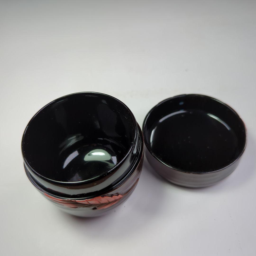 イ404 棗『前田清峰作』『盛上虫喰葉紋　棗　木箱』茶道具　茶入