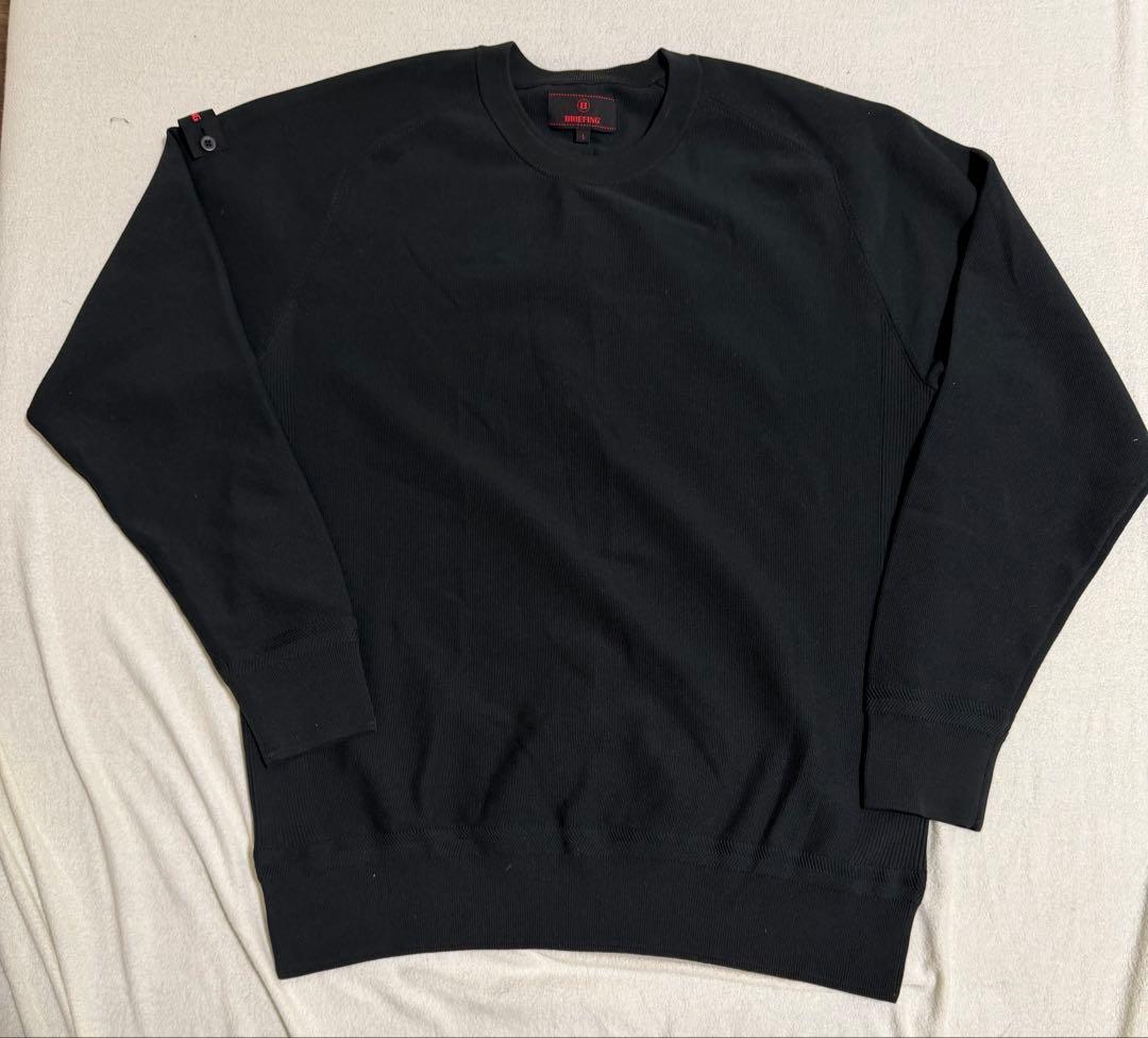 【美品】ブリーフィング：クルーネックニット／Lサイズ／ブラック