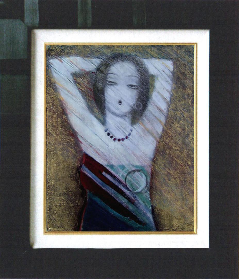 油絵 菅家令子 絵 絵画 インテリア 額付(銀) F3-32023 女性像